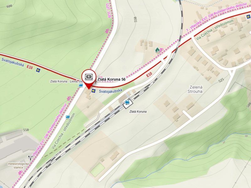 Mapa Hostinec Na Letné - Zlatá Koruna